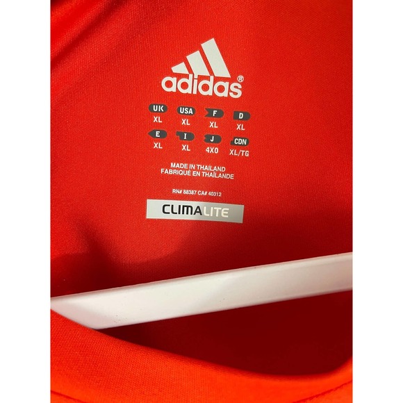 Adidas Mens XL Clima Lite Orange White Shirt Activewear Running Short Sleeves - Picture 5 of 6